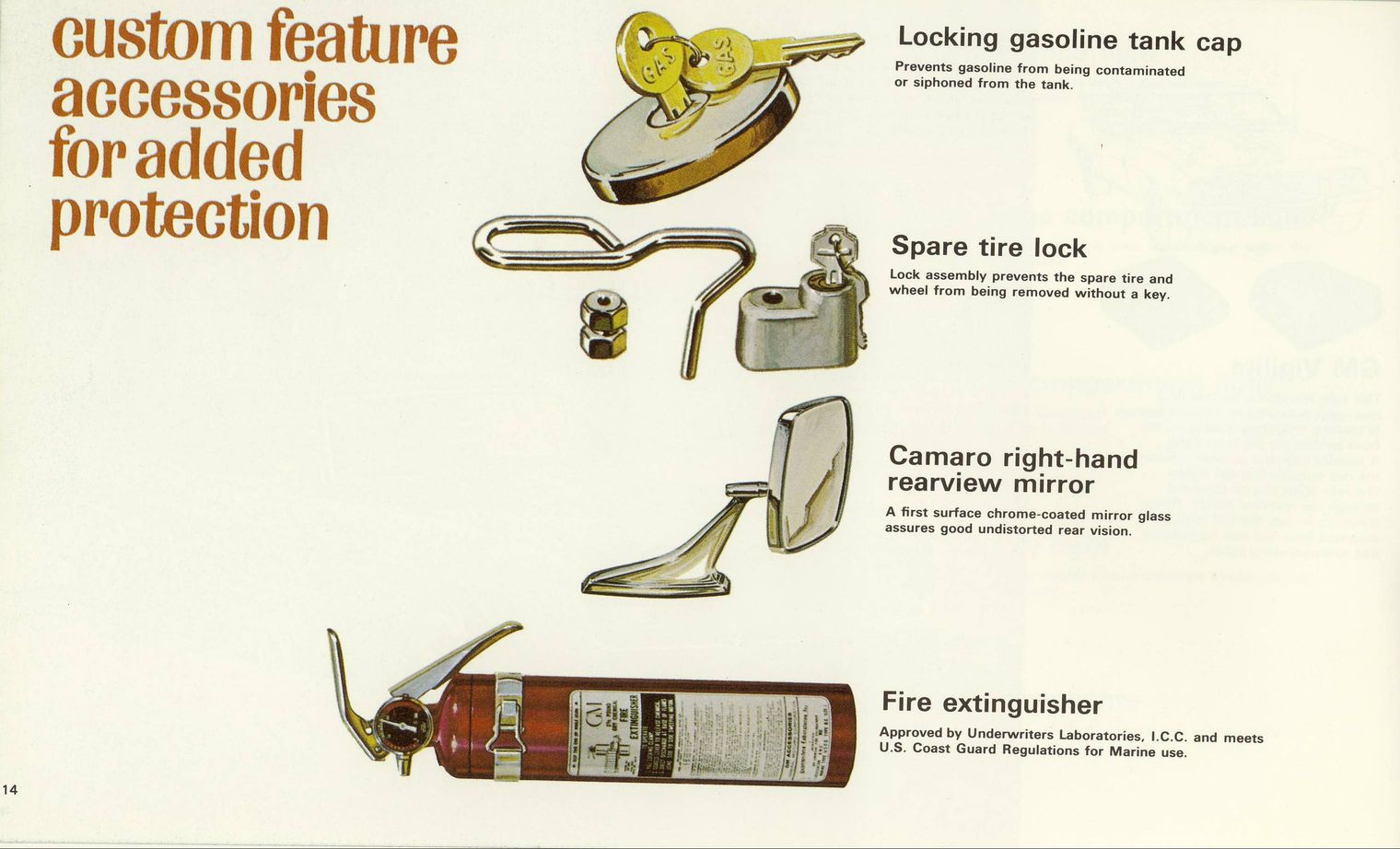 1969 Chevrolet Nova Camaro Accessories Brochure Page 8
